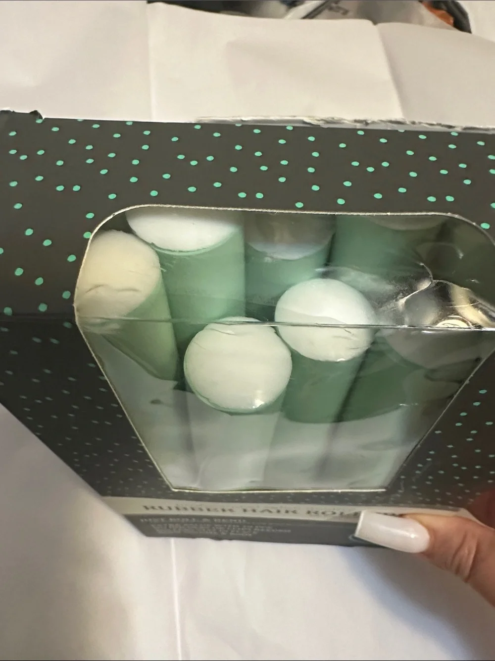 My Beauty Spot Mint Green Rubber Hair Rollers - 1